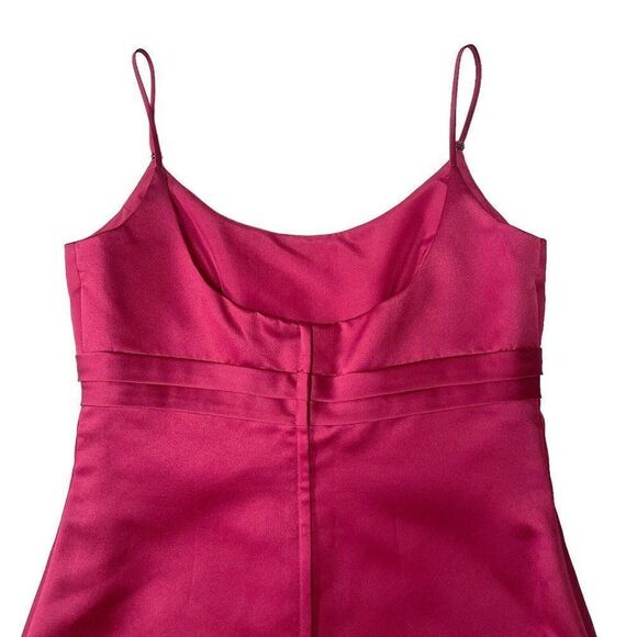 Vintage Maroon spagetti strap satin Formal Bridal long ball gown size 6 - Picture 9 of 10